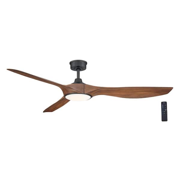 Marlon 66 in. Integrated LED Indoor Natural Iron Ceiling Fan with Light and Remote Control