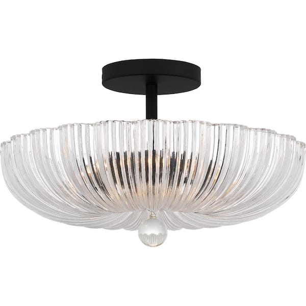 Quoizel Belmond 15.75 in. 3-Light Matte Black Semi-Flush Mount