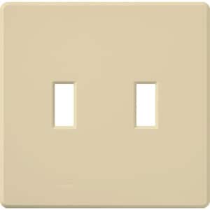 Fassada 2 Gang Toggle Switch Cover Plate for Dimmers and Switches, Ivory (FG-2-IV)