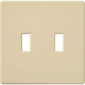 Fassada 2-Gang Toggle Switch Plastic Cover Wall Plate for Dimmers and Switches, Light Almond (FG-2-LA)