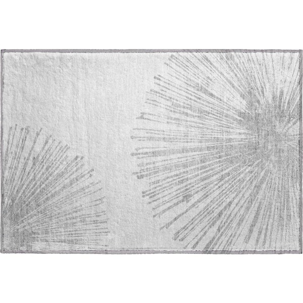 Mayfield Premium Machine Washable Indoor/Outdoor Geometric AMF642 Gray 1 ft. 8 in. x 2 ft. 6 in. Area Rug