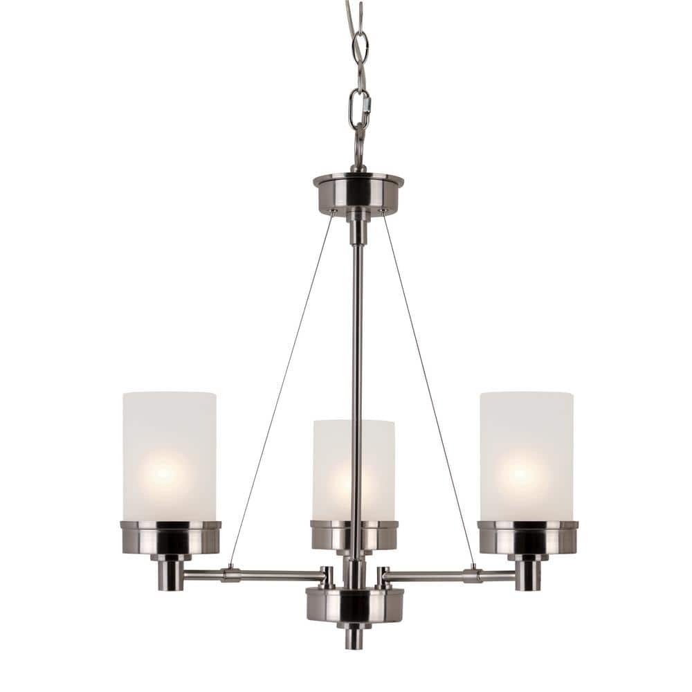 Fusion Urban Swag 22" Brushed Nickel Outdoor Chandelier with Frosted Glass Shades