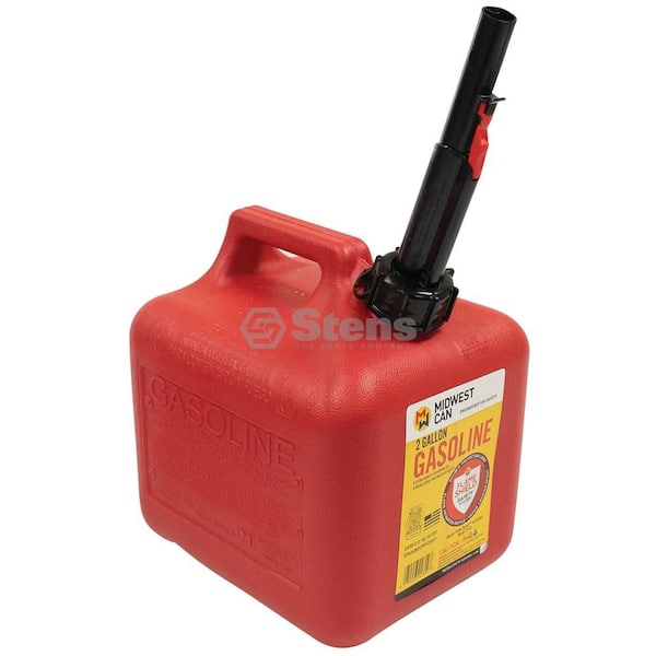 STENS 2 Gal. Plastic Gasoline Fuel Can closes Automatically with an Air Tight Seal, CARB Approved