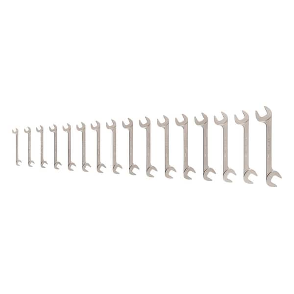 TEKTON 10-27 mm Angle Head Open End Wrench Set (16-Piece)