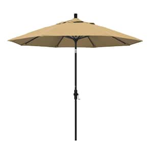 9 ft. Aluminum Collar Tilt Patio Umbrella in Champagne Olefin