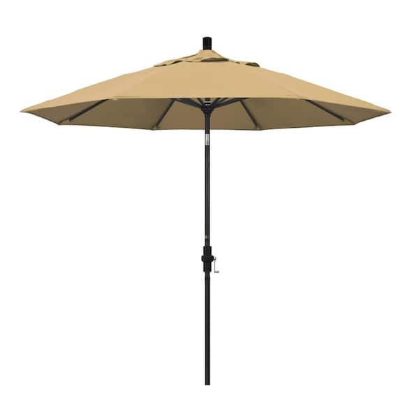 California Umbrella 9 ft. Aluminum Collar Tilt Patio Umbrella in Champagne Olefin