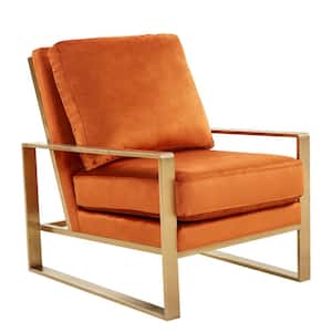 Jefferson Orange Marmalade Velvet Arm Chair