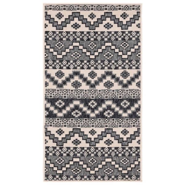 Veranda Gray/Beige 3 ft. x 5 ft. Aztec Tribal Indoor/Outdoor Area Rug