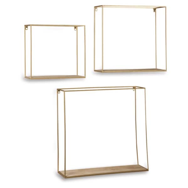 Efharis 22 in. W x 6 in. D Brown Wood Solid Decorative Wall Shelf (Set of 3)