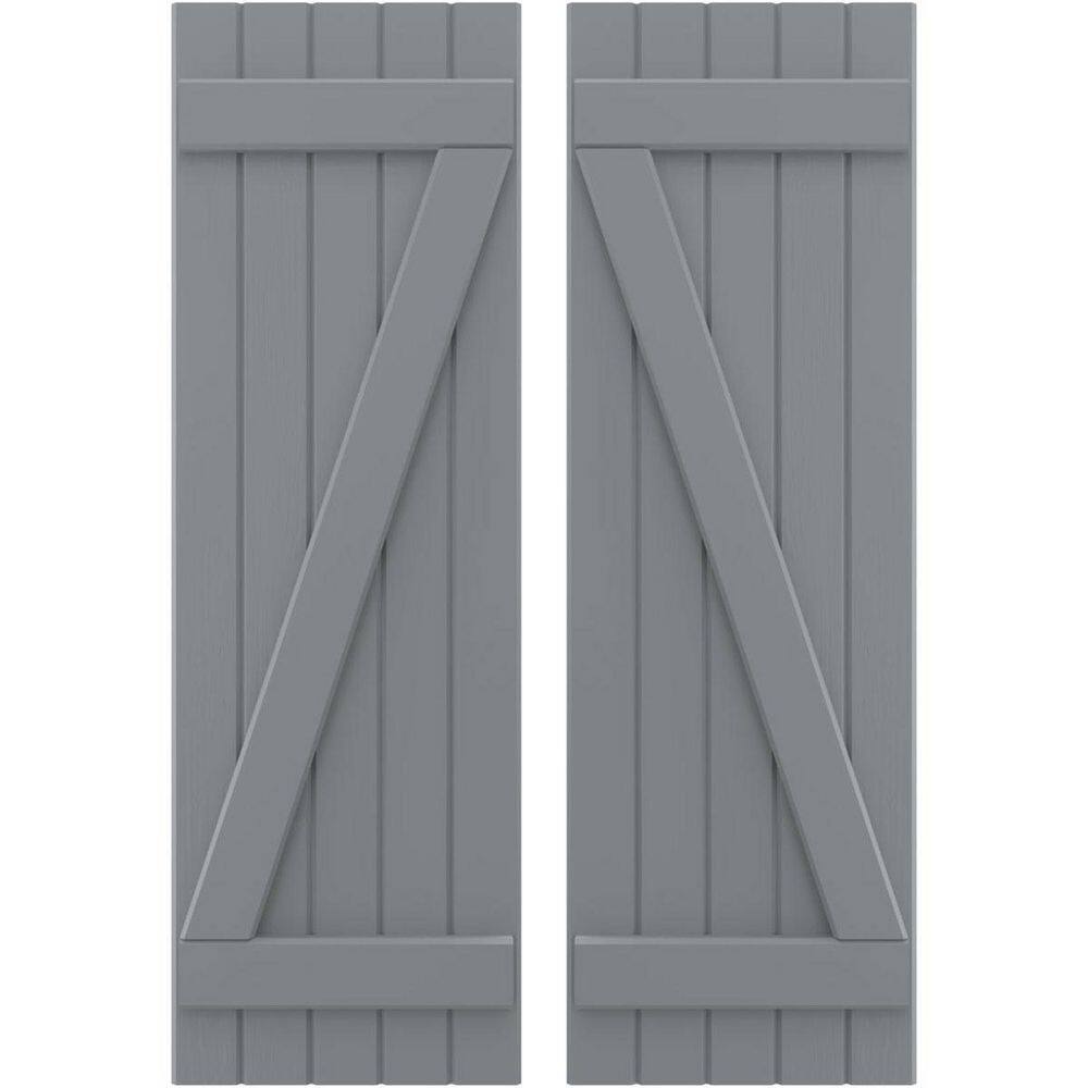 17-1/2 in. W x 71 in. H Americraft 5 Board Exterior Real Wood Joined Board and Batten Shutters with Z-Bar Ocean Swell price history on PriceWatchPro