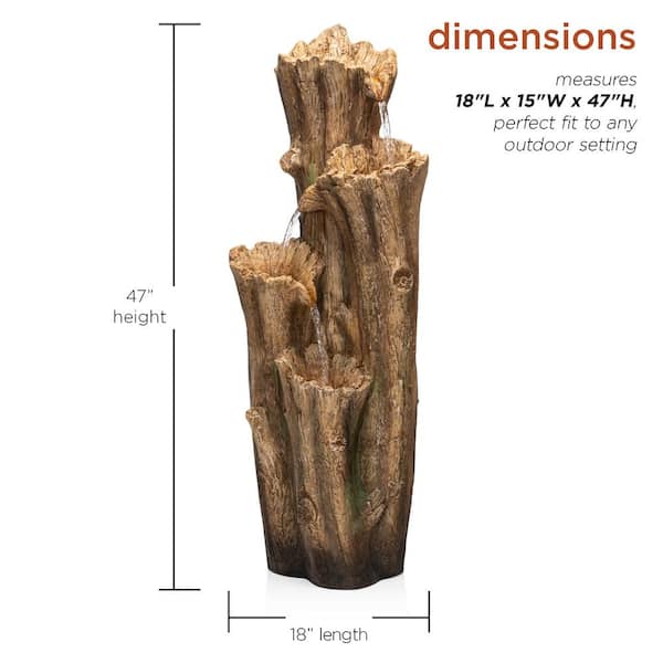 Alpine Corporation 47 in. Tall Outdoor 3-Tier Cascading Tree