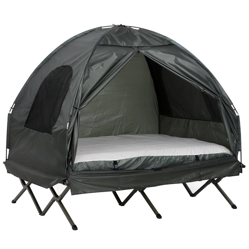 Outsunny 1 Person Polyester Taffeta Pop Up Cot Tent With Simple Setup Outsunny 1 Person Polyester Taffeta Pop Up Cot Tent With Simple Setup