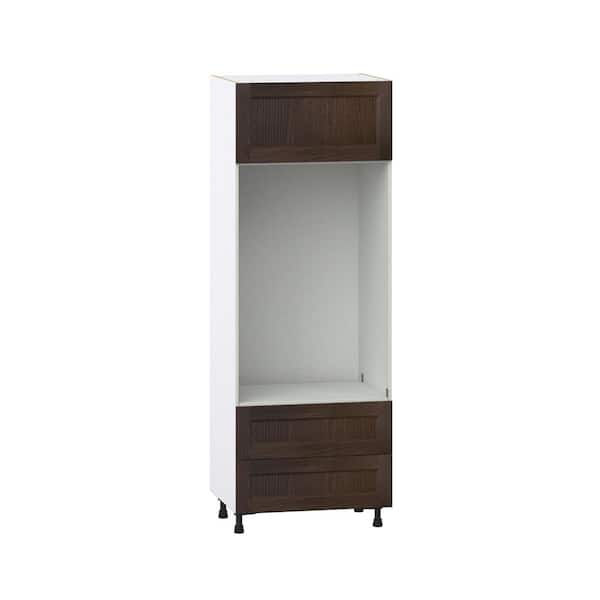 Georgetown 30 in. W x 24 in. D x 84.5 in. H Assembled Pantry Kitchen Cabinet in Chestnut with 2-Drawers
