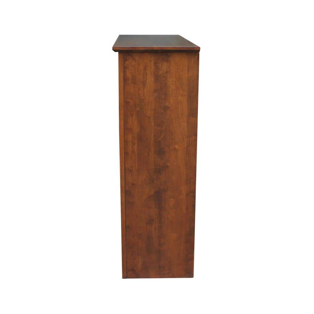 Espresso Medium Wood Adjustable Coastal Bookcase
