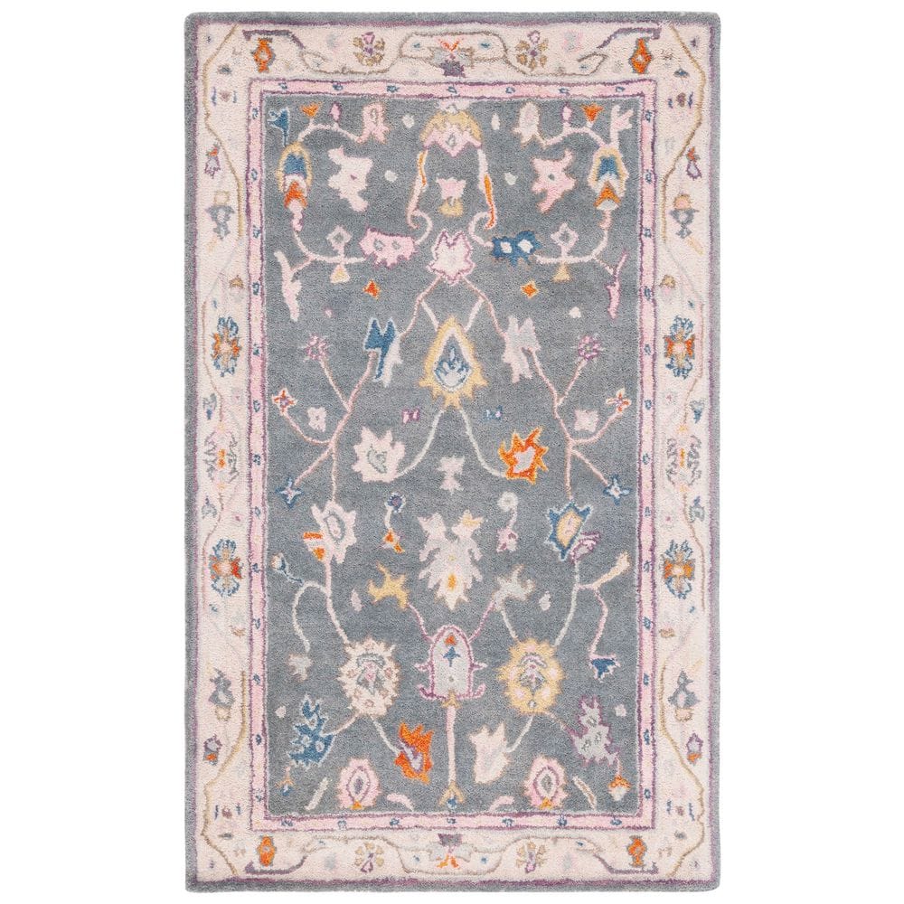 Anatolia 3 ft. x 5 ft. Dark Gray/Ivory Traditional Floral Area Rug price history on PriceWatchPro