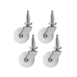 1-5/8 in. Light Duty Plastic White Caster Stem Mount 50 lbs. Weight Capacity (4-Pack)