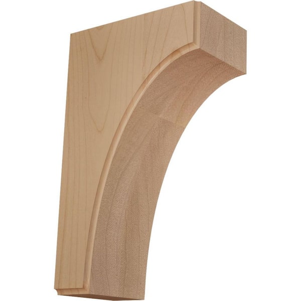 Ekena Millwork 3-1/2 in. x 8 in. x 10 in. Unfinished Alder Clarksville Corbel