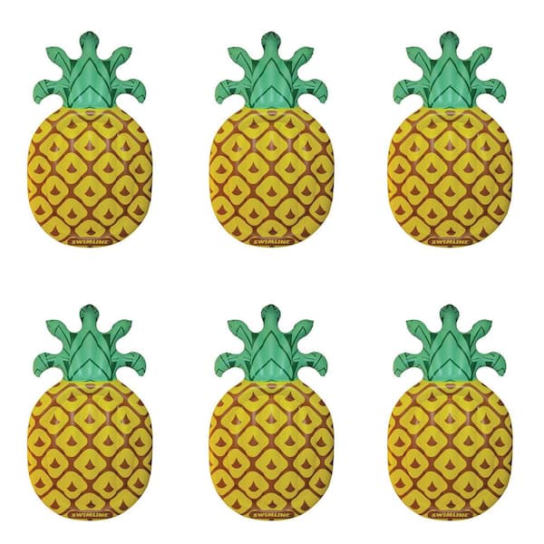 Swimline Giant 88 in. x 50 in. x 8 in. Inflatable Tropical Pineapple Pool Float Lounger (6-Pack)