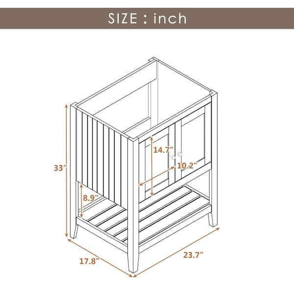 17.8 in. W x 23.7 in. D x 33.6 in. H Bathroom Vanity in White