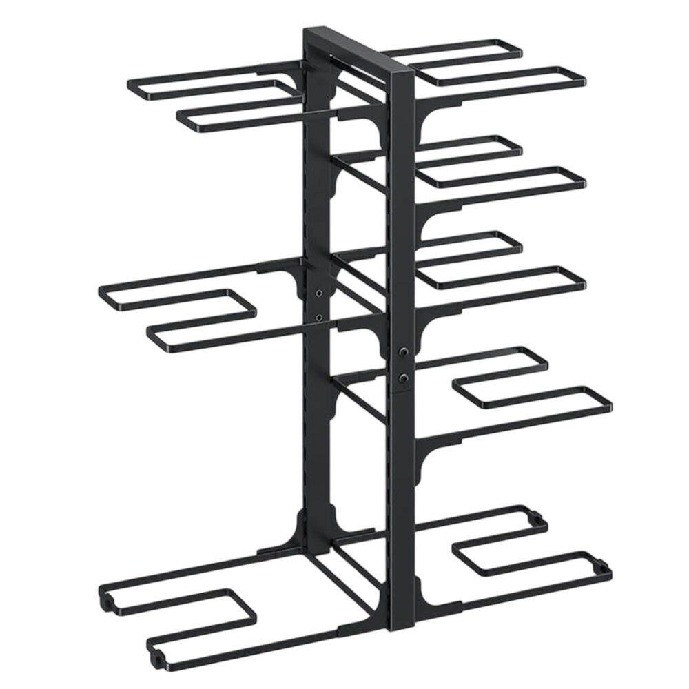 Black Adjustable 8-Tier Heavy Duty Under Cabinet Pot Rack Pot Organizer for Stockpots Dutch Ovens Cast Iron price history on PriceWatchPro
