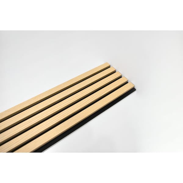 4/5 in. x 2/3 ft. x 7-7/8 ft. Oak MDF Decorative Wall Paneling, Wood Slat Acoustic Panels for Wall(4 Pcs/21sq. ft. )