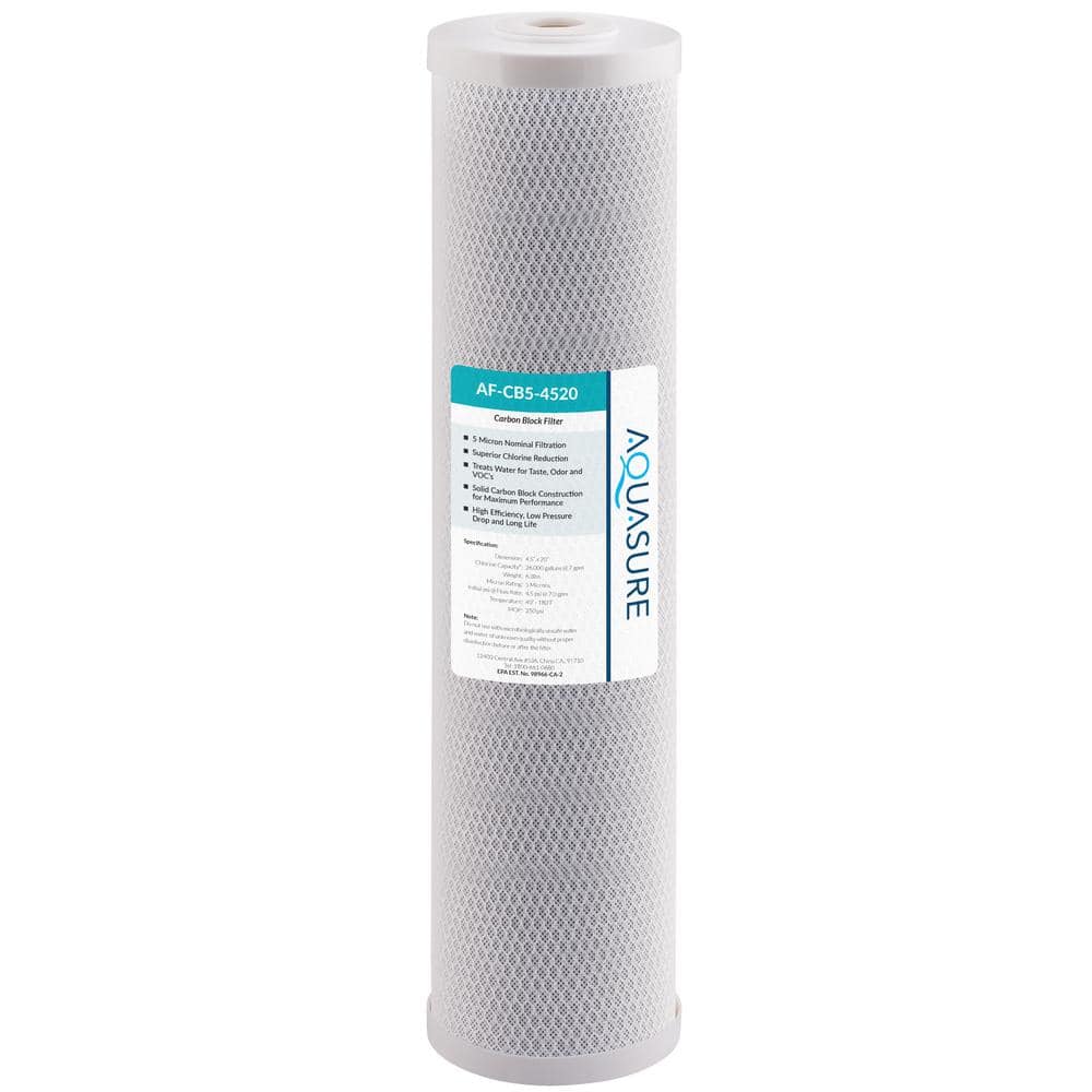 AQUASURE Fortitude 5-Mic Carbon Block Whole House Water Filter
