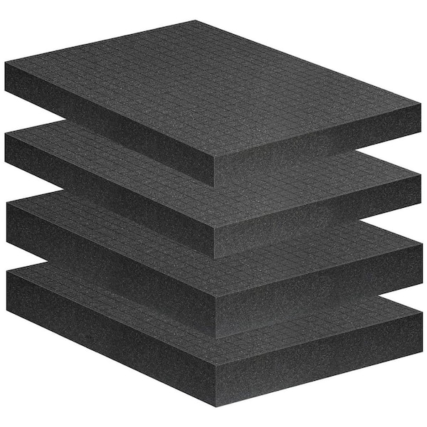 Unbranded Foam Insert Sheets for Boxes Cases Padding, 4pcs 16x12x1.5in & 16x12x2in, Cuttable Polyurethane Pre-Cut for Camera Board