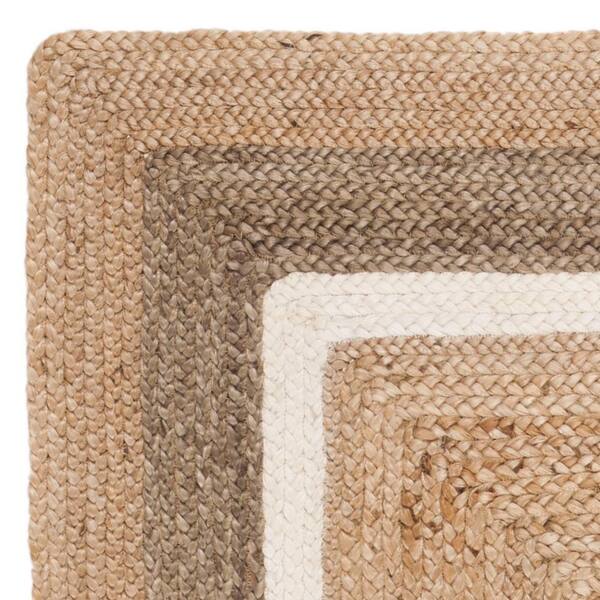 Grey/Ivory 6' x 6' Square Safavieh Natural Fiber Collection NF883B Handmade Border Jute Area Rug Grey/Ivory 6' x 6' Square Safavieh Natural Fiber Collection NF883B Handmade Border Jute Area Rug