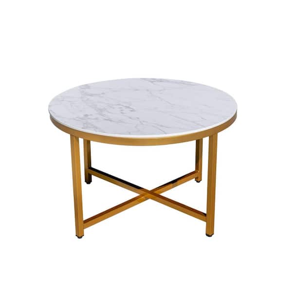 Unbranded Metal Outdoor Side Table with Carrara White Color Top