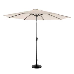 10 ft. Market Patio Umbrella in Beige with Push Button Tilt and Crank, 8 Sturdy Ribs