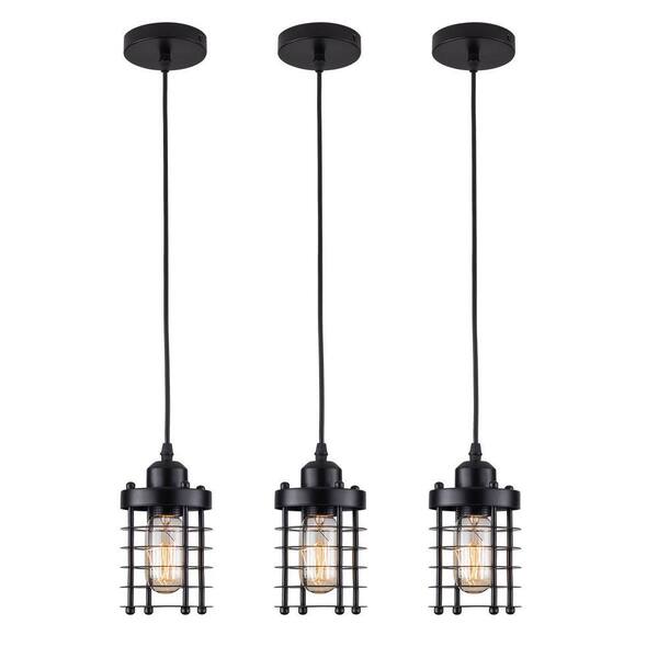 OUKANING 1-Light Unique Industrial Mini Metal Hanging Lamp 