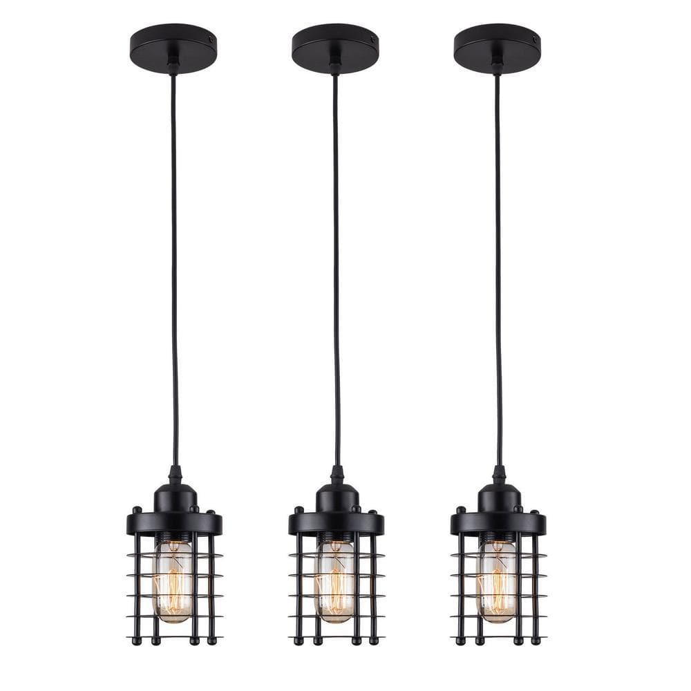 OUKANING 1-Light Unique Industrial Mini Metal Hanging Lamp