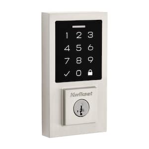 SmartCode 270 Contemporary Satin Nickel Touchpad Single Cylinder Electronic Deadbolt Featuring SmartKey Security
