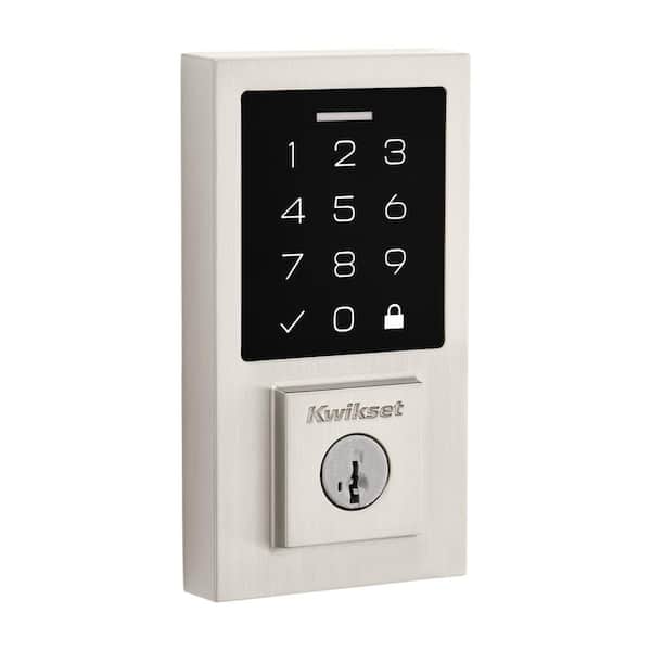 Kwikset SmartCode 270 Contemporary Satin Nickel Touchpad Single Cylinder Electronic Deadbolt Featuring SmartKey Security