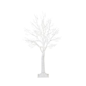 4 ft. Pre-Lit Artificial White Twig Tree with 160 Warm White LED Lights