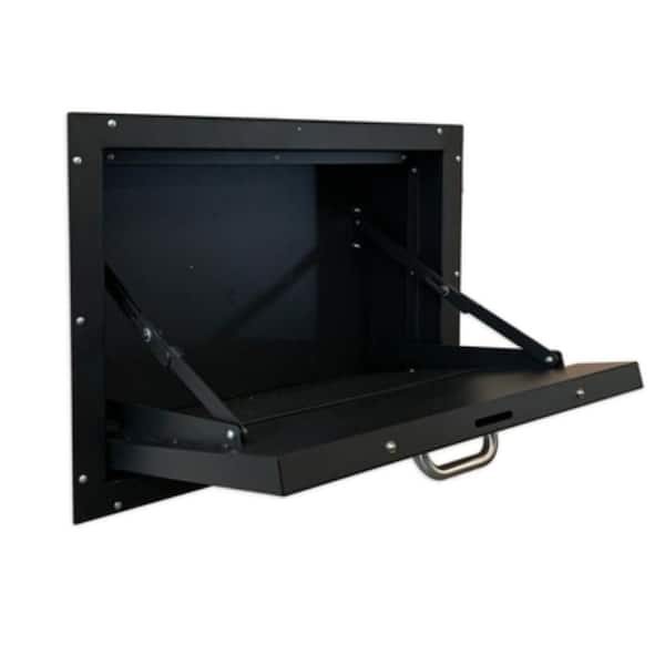 DIY 30.25 in. x 23.25 in. Universal/Reversible Powder Black Steel Security Door
