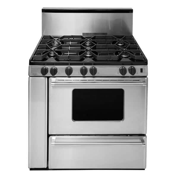 Premier ProSeries 36 in. 3.91 cu. ft. Battery Spark Ignition Gas Range in Stainless Steel