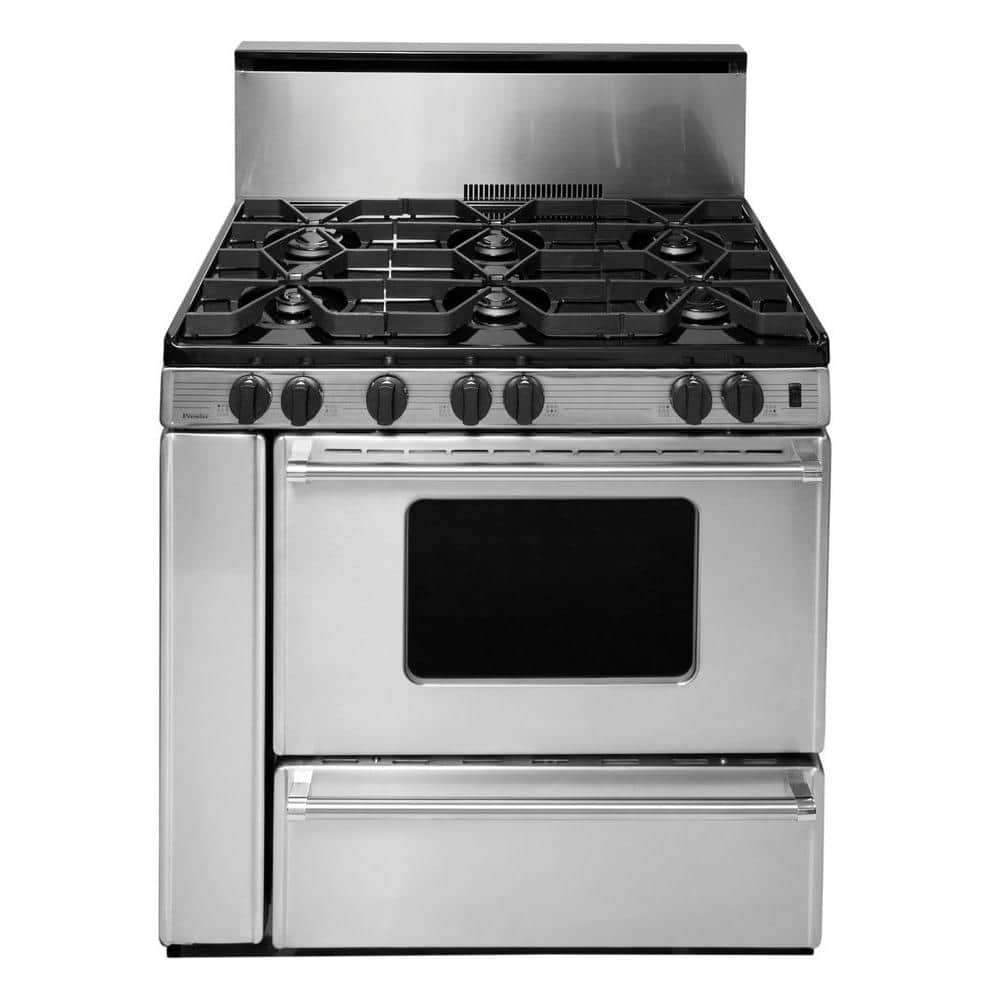 ProSeries 36 in. 3.91 cu. ft. Battery Spark Ignition Gas Range in Stainless Steel -  Premier, P36B3282PS