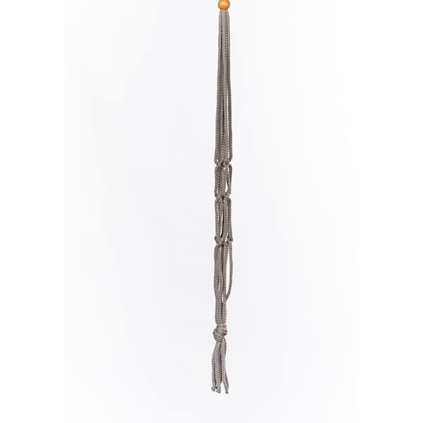 Primitive Planters 30 in. Gray Polypropylene Macrame Plant Hanger