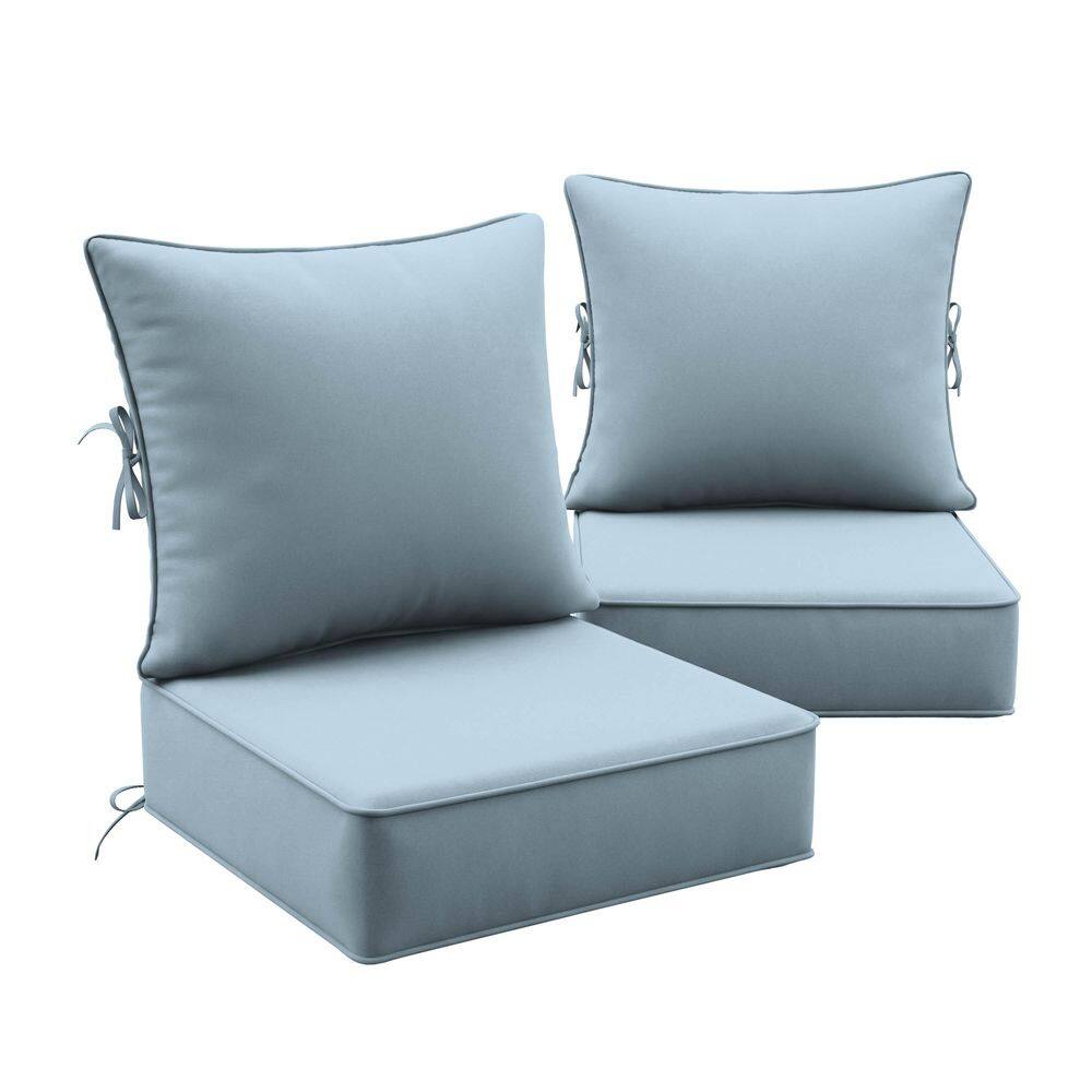 24 in. x 24 in. (Set of 2) Outdoor Chair Cushion Set Premium Waterproof Patio Sofa Seating with Backrest Sky price history on PriceWatchPro
