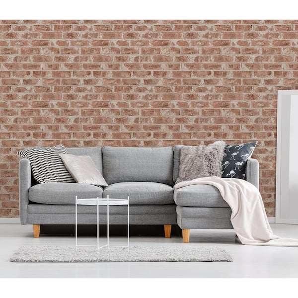 Jomax Red Warehouse Brick Strippable Roll (Covers 56.4 sq. ft.)