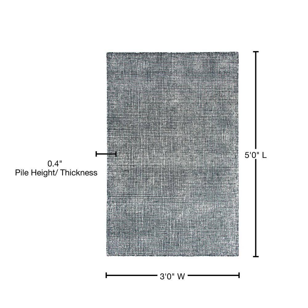 Storm Black and Beige Hand-Tufted Wool Area Rug