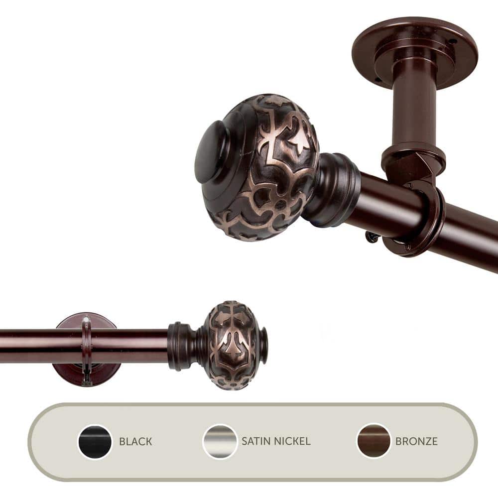 Maple Ceiling 28 in. - 48 in., 1 in. Dia Single Curtain Rod/ Room Divider in Bronze price history on PriceWatchPro