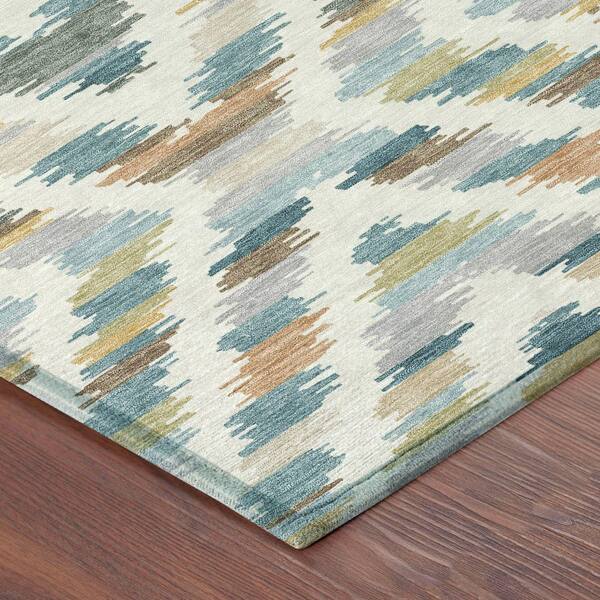 Chantille Machine Washable Indoor/Outdoor Abstract ACN2453 Teal 5 ft. x 7 ft. 6 in. Area Rug
