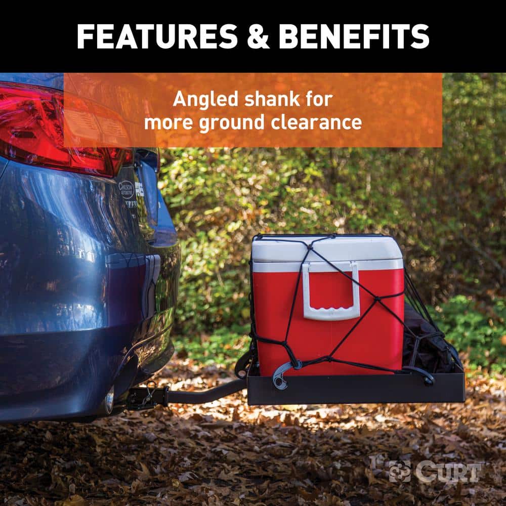 Black Steel Tray-Style Hitch Cargo Carrier for Vans