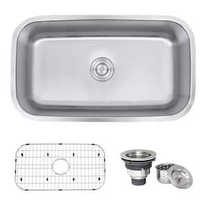 Round Single Bowl Reversible Drainer Circle Stainless Steel Inset Kitchen Sink 
