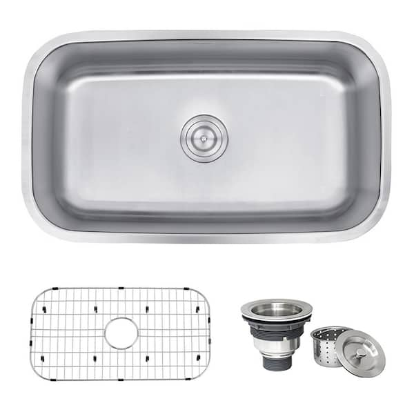 Ruvati Undermount Stainless Steel 32 in. 16-Gauge Single Bowl Kitchen Sink