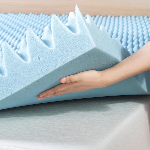 best price mattress 4 in. Queen Cooling Gel Egg Crate Memory Foam Mattress Topper HD ECMF GM4Q