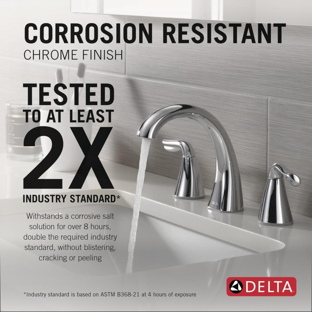 Arvo Chrome Widespread Bathroom Faucet with Drain Assembly