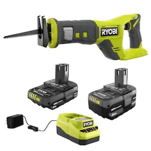 ONE+ 18V Lithium-Ion 4.0 Ah Battery, 2.0 Ah Battery, and Charger Kit with ONE+ Cordless Reciprocating Saw